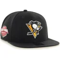 47-brand-flat-brim-pittsburgh-penguins-nhl-captain-black-snapback-cap