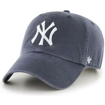 Καπέλο 47 Brand με καμπυλωτό γείσο, New York Yankees MLB Clean Up, γκρι ντένιμ
