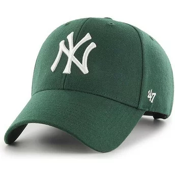 Καπέλο Snapback 47 Brand με καμπύλη άκρη σε σκούρο πράσινο χρώμα, New York Yankees MLB MVP Πράσινο