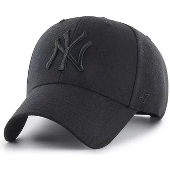 Καπέλο Snapback της 47 Brand με Καμπύλη Πλευρά, Μαύρο Λογότυπο, Νέα Υόρκη Yankees MLB MVP, Μαύρο
