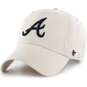 47-brand-curved-brim-atlanta-braves-mlb-clean-up-cream-cap