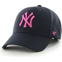 47-brand-curved-brim-pink-logo-new-york-yankees-mlb-mvp-navy-blue-cap