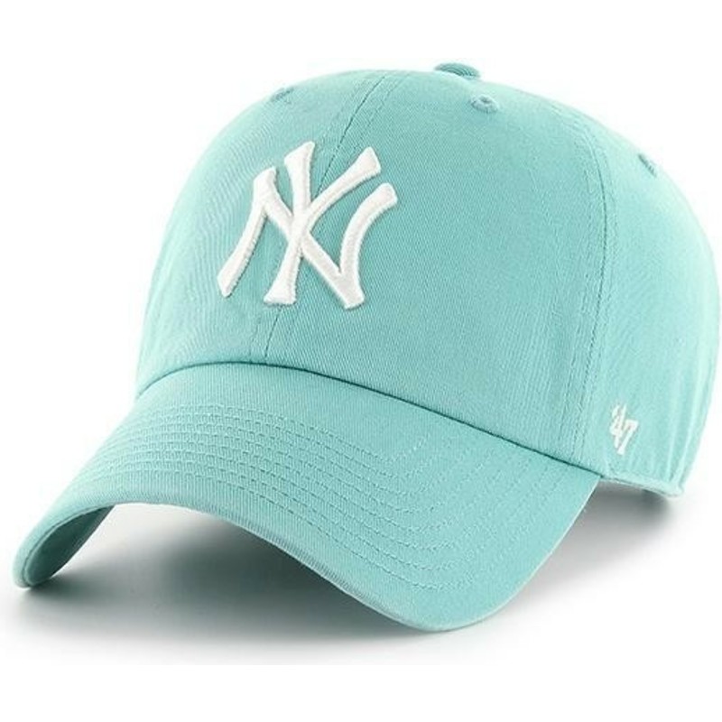 47-brand-curved-brim-new-york-yankees-mlb-clean-up-sky-blue-cap