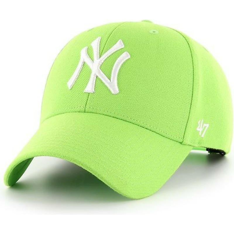 47-brand-curved-brim-new-york-yankees-mlb-mvp-lime-green-snapback-cap