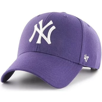 Καπέλο με καμπυλωτό γείσο 47 Brand New York Yankees MLB MVP Μωβ με Κούμπωμα στην Πίσω Πλευρά
