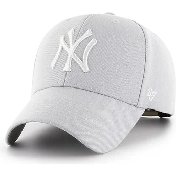 Καπέλο Snapback 47 Brand με καμπυλωτή γείσονα New York Yankees MLB MVP σε ασημί γκρι χρώμα