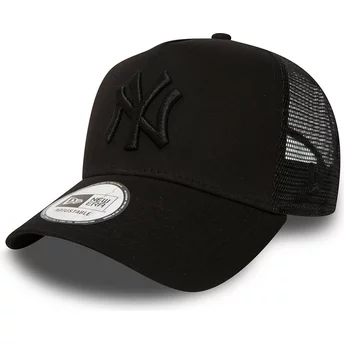 Νέα Εποχή Μαύρο Λογότυπο New York Yankees MLB Καθαρό A Frame Μαύρο Καπέλο Οδηγού Φορτηγού