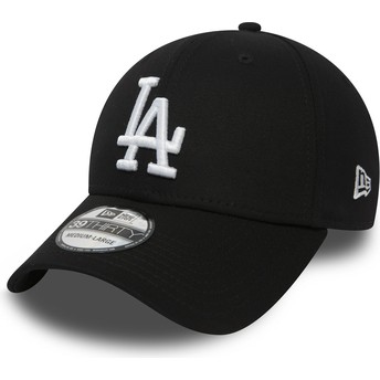 New Era Curved Brim 39THIRTY Essential Los Angeles Dodgers MLB Black Fitted Cap