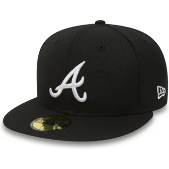 Νέα Εποχή Επίπεδη Μπορντούρα 59FIFTY Απαραίτητο Atlanta Braves MLB Μαύρο Προσαρμοσμένο Καπέλο