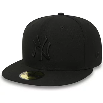 Νέα Εποχή Επίπεδη Μπριμ 59FIFTY Μαύρο σε Μαύρο New York Yankees MLB Μαύρο Προσαρμοσμένο Καπέλο