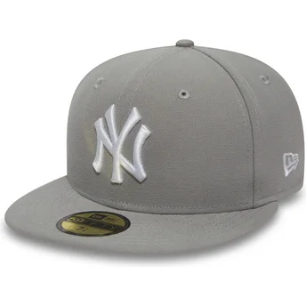 new-era-flat-brim-white-logo9fifty-essential-new-york-yankees-mlb-grey-fitted-cap