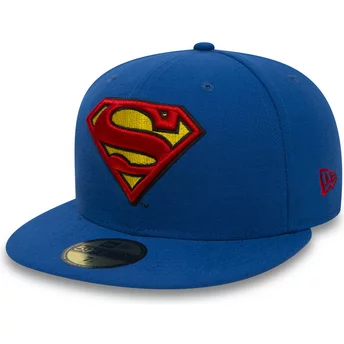 New Era Flat Brim 59FIFTY Superman Character Essential Warner Bros. Blue Fitted Cap