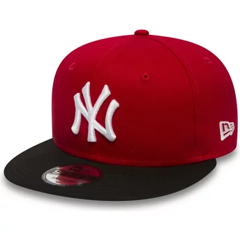 Νέα Εποχή Επίπεδη Μπριμ 9FIFTY Βαμβακερή Μπλόκα New York Yankees MLB Κόκκινο Καπέλο Snapback