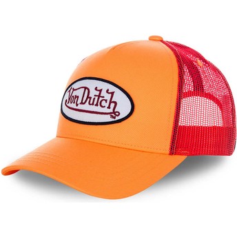 Von Dutch FRESH03 Orange and Red Trucker Hat