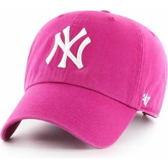 47 Μάρκα Καπέλο με Καμπύλη Μπροστινή Ακρη New York Yankees MLB Clean Up σε Χρώμα Ορχιδέας Ροζ