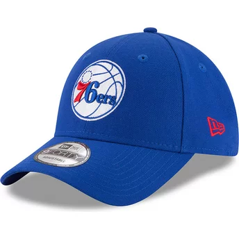 New Era Curved Brim 9FORTY The League Philadelphia 76ers NBA Blue Adjustable Cap