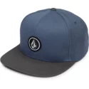 volcom-flat-brim-vintage-blue-quarter-twill-blue-snapback-cap-with-black-visor
