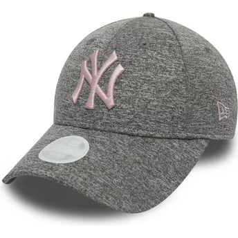 Νέα Εποχή Καμπυλωτό Περίγραμμα Ροζ Λογότυπο 9FORTY Tech Jersey New York Yankees MLB Γκρι Προσαρμόσιμο Καπέλο