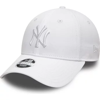 Νέα Εποχή Καμπυλωτό Περίγραμμα Λευκό Λογότυπο 9FORTY League Essential New York Yankees MLB Λευκό Ρυθμιζόμενο Καπέλο
