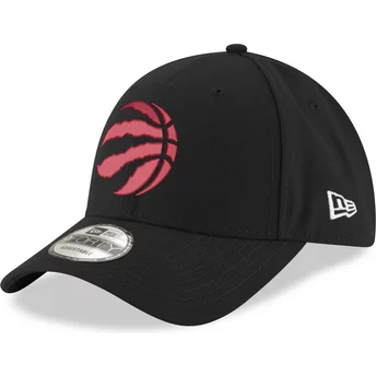 New Era Curved Brim Red Logo9FORTY The League Toronto Raptors NBA Black Adjustable Cap