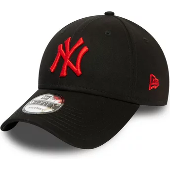 Νέα Εποχή Καμπύλη Μπριμ Κόκκινο Λογότυπο 9FORTY League Essential New York Yankees MLB Μαύρο Ρυθμιζόμενο Καπέλο