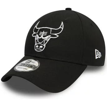 Νέα Εποχή Καμπυλωτή Πλευρά Λευκό Λογότυπο 9FORTY League Essential Chicago Bulls NBA Μαύρο Ρυθμιζόμενο Καπέλο