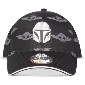 Καπέλο Snapback Difuzed με καμπυλωτό γείσο με τον Mandalorian Din Djarin του Star Wars σε μαύρο χρώμα