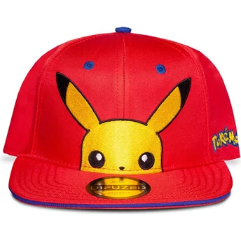 Καπέλο Difuzed Flat Brim για νέους με Pikachu Pokémon Κόκκινο Snapback
