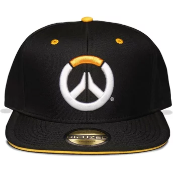 Καπέλο Difuzed Flat Brim Logo Overwatch μαύρο με κούμπωμα Snapback