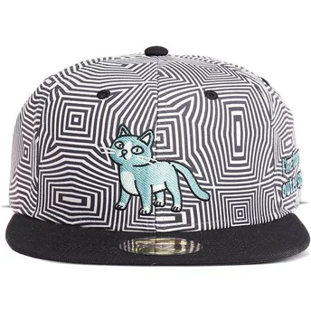 Difuzed Flat Brim Talking Cat Outer Space Rick and Morty White and Black Snapback Cap