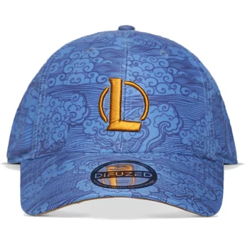 Καπέλο Difuzed με καμπύλη άκρη Yasuo League of Legends μπλε με κούμπωμα στο πίσω μέρος