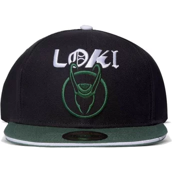 Καπέλο Difuzed με επίπεδο χείλος Loki Marvel Comics Μαύρο και Πράσινο με Κούμπωμα Στην Πίσω Πλευρά