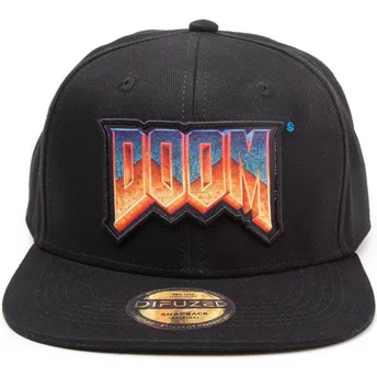 Καπέλο Difuzed με επίπεδο γείσο, λογότυπο Doom, μαύρο, με κούμπωμα στο πίσω μέρος