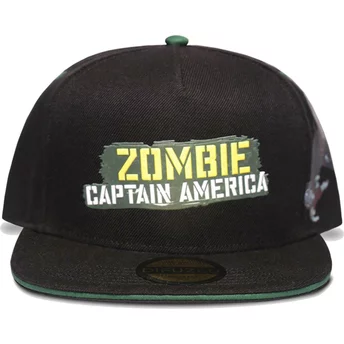 Καπέλο Difuzed με Ισιωμένο Περίγραμμα του Καπετάνιος Αμερικής Ζόμπι What If...? Marvel Comics Σε Μαύρο Χρώμα με Κούμπωμα Στο Π