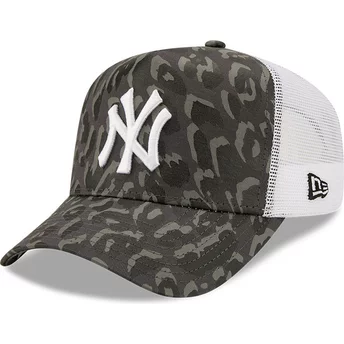 New Era A Frame Seasonal Camo New York Yankees MLB Camouflage and Black Trucker Hat