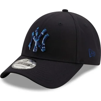New Era Curved Brim 9FORTY Camo Infill New York Yankees MLB Navy Blue Adjustable Cap