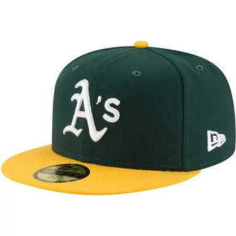 Νέα Εποχή Επίπεδη Μπριμ 59FIFTY AC Perf Οakland Athletics MLB Πράσινο και Κίτρινο Προσαρμοσμένο Καπέλο