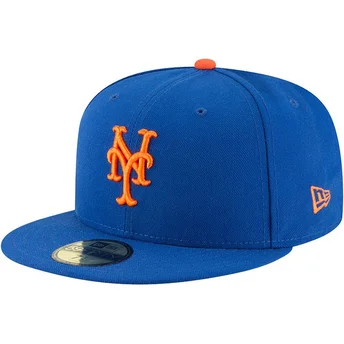 Μπλε επίπεδο καπέλο προσαρμοσμένο 59FIFTY AC Perf των New York Mets MLB της New Era