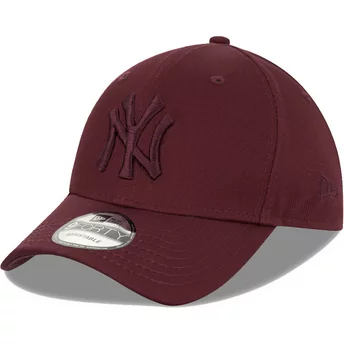 Νέα Εποχή Καμπύλη Μπριμ Μπορντό Λογότυπο 9FORTY League Essential New York Yankees MLB Μπορντό Snapback Καπέλο