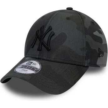 Νέα Εποχή Καμπυλωτό Περίγραμμα Νεανικό Μαύρο Λογότυπο 9FORTY League Essential New York Yankees MLB Καμουφλάζ και Μαύρο Ρυθμιζόμε
