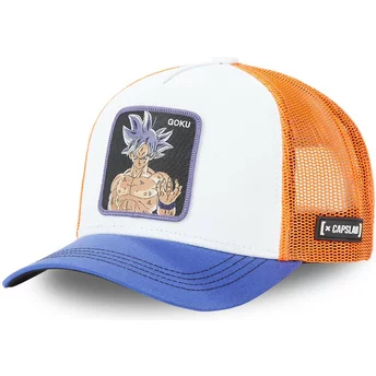 Καπέλο φορτηγατζή Capslab Son Goku Ultra Instinct ULT3 Dragon Ball λευκό, πορτοκαλί και μπλε.