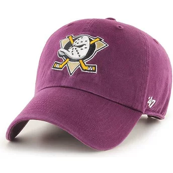 Καπέλο με καμπύλη άκρη 47 Brand Clean Up Anaheim Ducks NHL Μαρούν με ρυθμιζόμενο κούμπωμα