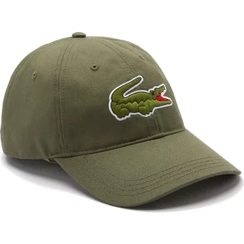 Καπέλο Lacoste με καμπύλη άκρη, αντίθετο λουρί, υπερμεγέθη κροκόδειλο, πράσινο, ρυθμιζόμενο