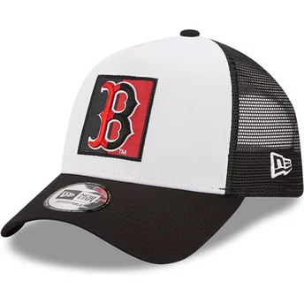 New Era A Frame Team Patch Boston Red Sox MLB White and Black Trucker Hat