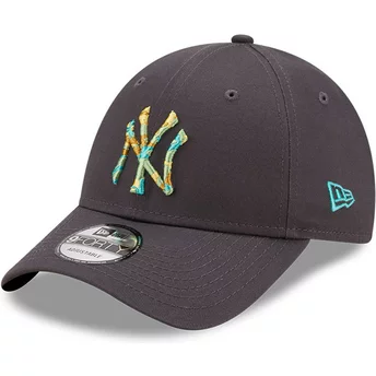 Νέα Εποχή Καμπυλωτή Μπριμ 9FORTY Camo Infill New York Yankees MLB Γκρι Ρυθμιζόμενο Καπέλο