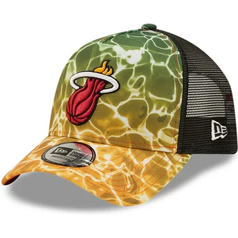 Νέα Εποχή Καπέλο Α Πλαίσιο Καλοκαιρινή Πόλη Miami Heat NBA Πολύχρωμο Καπέλο Φορτηγατζή