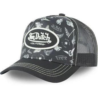 Von Dutch TAT05 Black Trucker Hat
