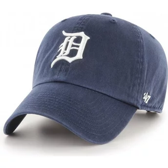 47 Brand Curved Brim Detroit Tigers MLB Clean Up Navy Blue Cap