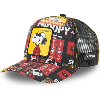 capslab-snoopy-joe-cool-pea-sam1-peanuts-black-trucker-hat