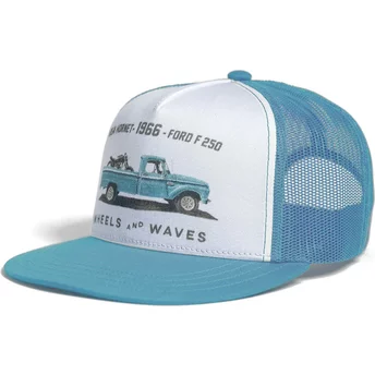 Τροχοί και Κύματα Καπέλο Τρακερ με Επίπεδο Γείσο 1966 WW23 Λευκό και Μπλε